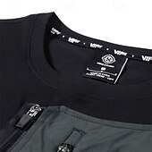 economico Magliette 3D-Per uomo Maglietta Camicia a Maniche Corte Manica Corta Girocollo Primavera &amp; Estate Blocco di colori Moda Designer Essenziale Patchwork Cerniera Vacanza Streetwear Uscire Nero Maglietta Top per Uomo