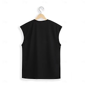billiga Gym-toppar-Herr Linne Undertröjor Ärmlös tröja Ärmlös Rund hals Sommar Slät Mode Designer Muskel Utomhus Utekväll Gym Svart Vit Rubinrött Topp t-shirt för män