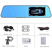 billige Bil-DVR-l1043 1080p hd bakkamera bil dvr 170 grader vidvinkel 4 tommer ips dash cam med nattsyn g-sensor parkeringsovervåking 4 infrarød led bilopptaker