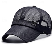 お買い得  メンズ ベースボールキャップ-男性用 ベースボールキャップ 日よけ帽 トラッカーハット ブラック ネイビーブルー ポリエステル メッシュ ファッション カジュアル ストリート 日常 平織り 調整可能 サンスクリーン 高通気性