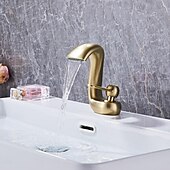 billige Baderomskraner-Vaskekran for baderom - Foss Antikk Messing Centersat Enkelt Håndtak Et HullBath Taps