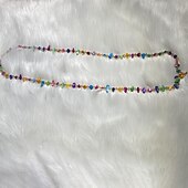 baratos Acessórios de penteados-Arco-íris cristal doce cor 120 cm de comprimento colar suéter nicho de corrente
