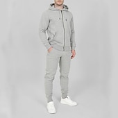 cheap Tracksuits-Men&#039;s Tracksuit Jogging Suit 2 Piece Full Zip Casual Fall Long Sleeve Breathable Soft Fitness Gym Workout Running Sportswear Activewear Color Block Dark Grey Black White