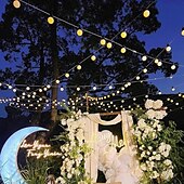 economico Striscie luci ad energia solare-stringa di lampadine solari impermeabili per esterni natale g50 lampadina luce matrimonio giardino fata luce festa di natale vacanza campeggio esterno balcone decorazione del paesaggio