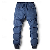 cheap Cargo Pants-Men&#039;s Cargo Pants Cargo Trousers Joggers Trousers Drawstring Elastic Waist Multi Pocket Plain Breathable Outdoor Full Length Casual Daily Going out Casual Tactical Black Royal Blue Micro-elastic