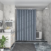 お買い得  シャワーカーテン-リネンテクスチャシャワーカーテン 12個のプラスチックフック付き 180cm*180cm(70&quot;*70&quot;) ヘビーデューティ生地のシャワーカーテンセット ラグジュアリー防水ポリエステル布シャワーカーテン バスルーム用