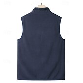 preiswerte Westen-Herren Weste für Wanderer Wander-Fleeceweste Ärmellos Shirt Außen warm Fleece-Futter Komfortabel Winter Tasche Polyester Dunkelgrau Schwarz Dunkelblau Jagd Angeln Klettern