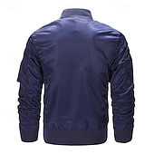 preiswerte Herrenjacken &amp; Herrenmäntel-Herren Bomberjacke übergangsjacke Ausgehen Tasche Frühling &amp; Herbst Einfach Klassisch Stehkragen Regulär Schwarz Gelb Rot Königliches Blau Hellgrau Jacken