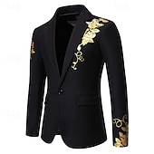 economico Blazer Classici da Uomo-Per uomo Giacca Attività commerciale Ricevimento di matrimonio Senza pantaloni eleganti Di tendenza Informale Primavera &amp; Autunno Poliestere Tessuto uniforme Liscio Stampe Pulsante Casual / quotidiano