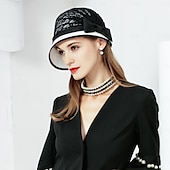 economico Cappelli per feste-berretto Fibra Cappello a bombetta / cloche Cappelli da pescatore Cappello da sole Matrimonio Informale Elegante Matrimonio Con Di pizzo Copricapo Copricapo