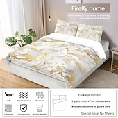 baratos Conjuntos de capa de edredão-conjunto de capa de edredão com textura de mármore abstrato - inclui capa de edredão e fronhas - design elegante e moderno - tecido macio e confortável - perfeito para adicionar um toque de luxo à