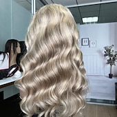 voordelige Pruiken van echt haar, met kanten voorzijde-Remy mensenhaar 13x6 sluiting 4x13 Sluiting 4x4 Sluiting Pruik Zijdeel Middelste stuk Gratis deel Braziliaans haar Body Golf Golvend Donker Grijs Meerkleurig Pruik 130% 150% 180% Haardichtheid met