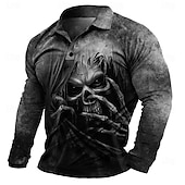 恐怖の一夜 男性用 死神 ポロシャツ 半袖 ポロシャツ 折襟 スポーツウェア 抽象画 カジュアル ストリート 日常 祝日 ビーチ 3D プリント 春夏 ブラック ルビーレッド ブルー お買い得  ハロウィン-恐怖の一夜 男性用 死神 ポロシャツ 半袖 ポロシャツ 折襟 スポーツウェア 抽象画 カジュアル ストリート 日常 祝日 ビーチ 3D プリント 春夏 ブラック ルビーレッド ブルー