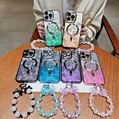 Χαμηλού Κόστους iPhone Θήκες-τηλέφωνο tok Για iPhone 16 iPhone 15 14 Pro Max Plus iPhone 13 12 11 Pro Max Πίσω Κάλυμμα Θήκη μαγνητικής προσρόφησης Διαφανής με τον Lanyard Υποστήριξη ασύρματης φόρτισης Καρδιά Διαβάθμιση χρώματος