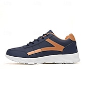 baratos Ténis para Homem-tênis esportivo masculino marinho e marrom com design leve para corrida e uso casual