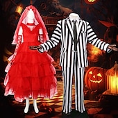 levne Kostýmy pro páry a skupiny-Beetlejuice Beetlejuice 2 Zombie Lydia Deetzová Cosplay kostým Halloween skupinové kostýmy pro páry Dospělé Pánské Dámské Klasické &amp; nadčasové Svatebnívečírek předvečer Všech svatých Karneval Plesov