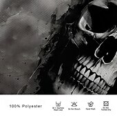cheap Men&#039;s Printed Polo-Men&#039;s Skull Polo Shirts Golf Shirt Long Sleeve Polo Shirts Collared Shirts Horror Streetwear Festival Wear Party Outfits Buttons 3D Print Fall &amp; Winter Black