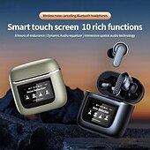 billiga TWS helt trådlösa hörlurar-Trådlöst Headset ANC Bluetooth Headset LCD Digital Display Sport Headset Inbyggd Mikrofon Headset
