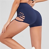 ieftine Pantaloni scurți și bicicliști de yoga-Pentru femei Pantaloni Sport de Sală Pantaloni scurți de yoga Pantaloni scurți de antrenament Eliminat Talie Înaltă Yoga Gimnastică antrenament Pilates Pantaloni scurți Negru Vișiniu Albastru Închis