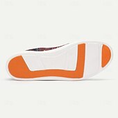 preiswerte Premium Leder Sneaker-braune Leder-Sneaker für Herren mit rot-blauem Webmuster – stylische und bequeme Schnürschuhe für den Alltag