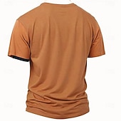 cheap Vintage&amp;Retro-Men's Cowboy T Shirt Henley Shirt Short Sleeve 3D Print Designer Retro Vintage Western Style Casual Daily Street Summer Spring Blue Orange Khaki Henley Henley T-Shirt