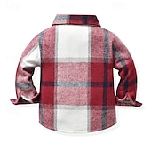 voordelige T-shirts &amp; Overhemden-Jongens 3D Ruitjes Overhemden Lange mouw Lente Herfst Modieus Basic Kinderen 4-12 jaar Revers Buiten Casual Dagelijks Normale pasvorm