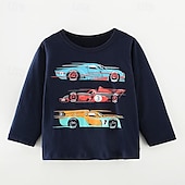 ieftine Hanorace și bluze de trening-Băieți 3D Grafic Mașină Tricou Manșon Lung Primăvară Toamnă Modă De Bază Copii mici (4-7 ani) 4-7 ani Stil Nautic În aer liber Casual Zilnic Fit regulat