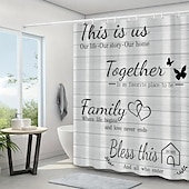 economico Tende doccia-Tenda da doccia con 12 ganci in plastica 180cm*180cm (70&quot;*70&quot;) set di tende da doccia acquerello poliestere impermeabile tappetino antiscivolo copri WC tappeto per bagno per decorazione della vasca