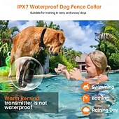 お買い得  犬用トレーニング用品-3in1 電気ワイヤレスフェンス 犬の訓練用首輪 禁止区域 高精度レーダー ワイヤレスフェンスシステム 最大1エーカー 屋内でのリアルタイム距離監視 &amp;屋外用中型犬から大型犬