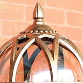 economico applique da esterno-Liruxun illuminazione esterna sferica lampade da parete per esterni luci a pilastro lampada a testa a colonna luce paesaggistica lampada a pilastro da giardino impermeabile a led