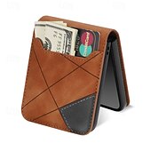 cheap Samsung Cases-Phone Case For Samsung Galaxy Z Flip 7 Z Flip 6 Z Flip 5 Z Flip 4 Z Flip 3 Flip Cover Card Slot Shockproof Retro Geometric Pattern PC PU Leather