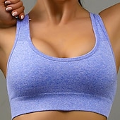 voordelige Sport bh&#039;s-Dames Lichte ondersteuning Sport bh&#039;s Running BH Open achterkant Verwijderbare vulling Goede top Gewatteerd Fitness Recreatiesport Hardlopen Ademend Lichtgewicht Zacht Zwart Rood Marine Blauw Effen