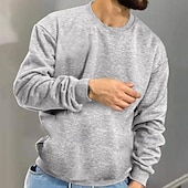 levne Základní mikiny_-Pánské Mikina Světle šedá Světle modrá Tričkový Bez vzoru Denní Sporty a outdoor Dovolená Šik ven Základní Na běžné nošení Jaro &amp; podzim Oblečení Mikiny s kapucí Mikiny Dlouhý rukáv
