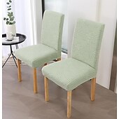 abordables Funda para silla de comedor-Funda para silla de comedor para cocina, funda para silla de tela polar, fundas elásticas para asiento