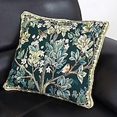 baratos Textured lance travesseiros-Almofada jacquard de estilo europeu, almofada jacquard gobelin aubusson tecido tingido com fio