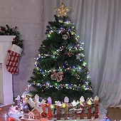 cheap Solar String Lights-Solar Waterproof Copper Wire String Lights LED Firecracker Lights 6m 200LEDs Indoor Outdoor Holiday Garden Christmas Party Halloween Decoration Multi Color Lights