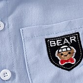 billiga T-shirts och skjortor för pojkar-Pojkar 3D Ensfärgat Skjortor Långärmad Sommar Vår Mode Grundläggande Lilla barn (4-7år) 4-7 år Kavajslag Utomhus Ledigt Dagligen Normal