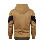 economico felpe con cappuccio da uomo di base-Per uomo Felpa con cappuccio a zip intera Felpa con cappuccio e zip Bianco Rosso Blu Cachi Con Cappuccio Blocco di colori Con zip Patchwork Sport &amp; Outdoor Quotidiano Ferie Poliestere Streetwear