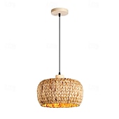 economico Luci Isola cucina-lampadario a sospensione a led in rattan lanterna design lampadario retrò lampadario da 30 cm l&#039;illuminazione a soffitto è applicabile a soggiorno camera da letto ristorante bar caffetteria ristorante