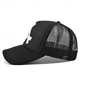 billige Baseballcaps for menn-Herre Snapback lue Baseballcaps Solhatt Trucker Hat Nettinghette Svart Hvit Bomull Netting Mesh tilbake Mote Fritid Gate Daglig Grafisk Justerbare Solkrem Pustende
