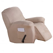abordables Housse de fauteuil inclinable-Housse de fauteuil inclinable en daim imperméable, couleur unie, housse de protection simple, housse de chaise à bascule super lisse