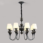 abordables Lustres-Lustre LED blanc chaud 5/6/8 lumières 5 W style bougie rustique rétro e14/e12 pendentif lanterne design métal verre encastré lustre éclairage pour couloir escalier cuisine 110-240 V