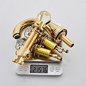 cheap Bathroom Sink Faucets-Bathroom Sink Faucet - Widespread Electroplated Widespread Two Handles Two HolesBath Taps