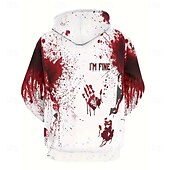 cheap Horror-Halloween Hoodie Bloody Front Pocket Graphic For Couple&#039;s Men&#039;s Women&#039;s Adults&#039; Halloween Carnival Masquerade 3D Print Halloween