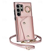 levne Pouzdra pro Samsung-telefon Carcasă Pro Samsung Galaxy S24 Ultra Plus S23 S22 S21 S20 Ultra Plus FE A55 A35 A25 A15 5G A14 A54 A53 S25 Ultra Pouzdro na peněženku se stojánkem Držák na prsteny Zip Retro TPU Kov PU kůže
