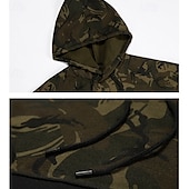 billiga bashuvtröjor för män-Herr Huvtröja Svart Armégrön Huva Färgblock Kamuflasje Lappverk Ficka Sport &amp; Utomhus Dagligen Helgdag Streetwear Grundläggande Ledigt Vår &amp; Höst Kläder Pull Tröjor