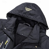 abordables Softshell, polares y chaquetas de montaña-Hombre Chaqueta Softshell Chaqueta para senderismo Al aire libre Bloque de color Resistente al Viento Resistente al Agua Sudadera Chaqueta cortavientos Camping / Senderismo / Espeleología Viaje Negro