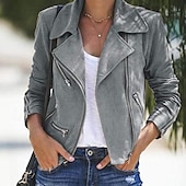 billiga casual jackor-Dam Kappa Utomhus Gata Dagligen Höst Vinter Normal Täcka Normal Vindtät Håller värmen Andningsfunktion Stylish Ledigt Gatustil Jacka Långärmad Slät Blixtlås i fullängd Svart Rubinrött Kaki