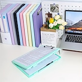 お買い得  事務用品-大容量のA4ファイルフォルダー収納ボックス、プレートクリップ付き、テスト用紙情報ブック、学生向け科目分類