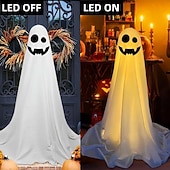 cheap Halloween Outdoor-Halloween Decorations Lighted Ghosts Outdoor Decoration Lights Yard Halloween Standing Ghost Lights Battery Operated Porch for Patio Spooky Atmosphere Decorations 1pc